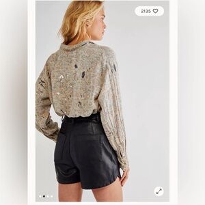 Free People Lita Faux Leather shorts Size 6.